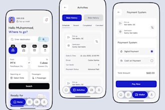 develop ride sharing app, taxi booking app, carpooling app, car rental app
