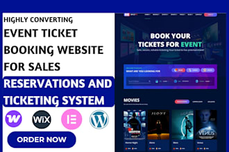 design event ticket booking website for sales, reservations and ticketing system