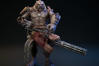 modular 3d biochemical monster,ue5 manny skeleton,humanoid character,robot,fur3d
