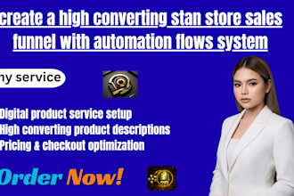 create a high converting stan store sales funnel with automation flows system