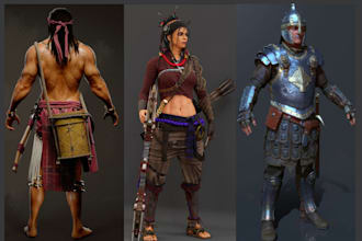 3d character modeling,  game character, game character and 3d avatar