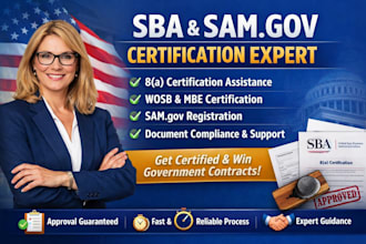 assist sba certification 8a, wosb, mbe certification, sam gov registration