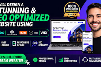 design a stunning seo optimized website using jimdo squarespace duda tilda wix