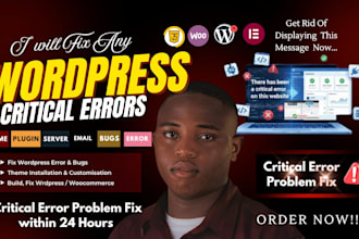fix wordpress errors, setup, fix critical issue, broken websites in 24 hours