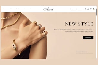 design jewelry store earrings shopfy store necklace store with elegant design