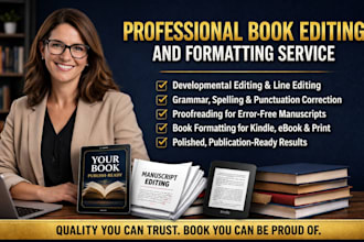 do book editing and formatting, developmental book editor, book proofreading