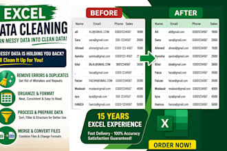 clean and organize your excel or CSV data, merge and split files
