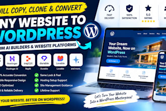copy clone convert hostinger ai, replit, durable, lovable or wix to wordpress