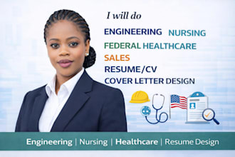 do engineering nursing federal healthcare sales resume cv cover letter design