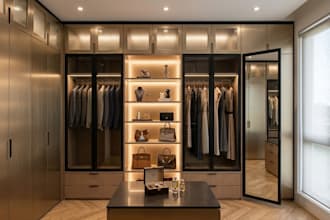 create 3d wardrobe rendering and bedroom with cabinet for interior designers