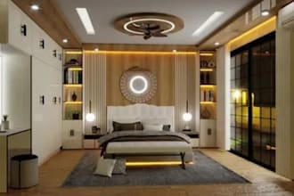 create 3d wardrobe rendering and bedroom with cabinet for interior designers