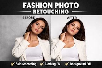 do fashion photo retouching, clothing retouch, lookbook editing, photoshop