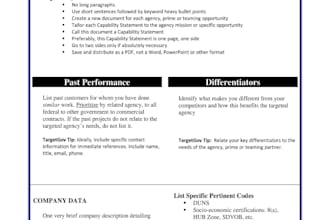 write a professional capability statement for government contracts, federal bids