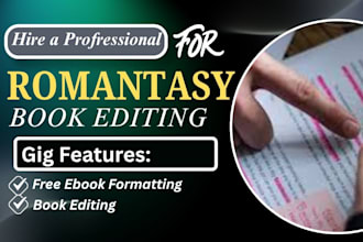 do romantasy book editing, italian book, profread,kdp book editing,book critique