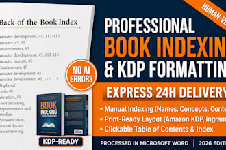 do professional book indexing and back of book index in 24 hours