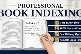do professional book indexing and back of book index in 24 hours