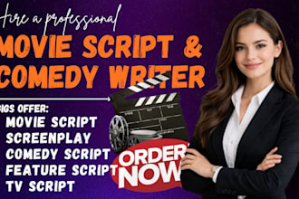 write comedy script, funny script, comedy screenplay, stage play and tv script