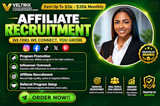 recruit high quality affiliates and influencers for your affiliate program