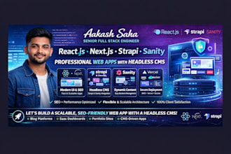 build strapi,sanity,react js, next js web app