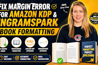 fix margin errors for amazon KDP and ingramspark book formatting  and publishing