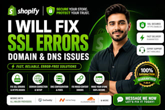 fix shopify SSL errors, domain and dns issues