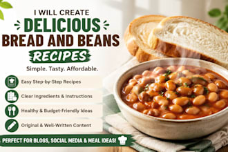 write authentic bread and beans food recipes