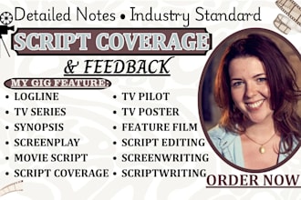 provide script coverage, feedback, and analysis for TV pilot or film screenplay