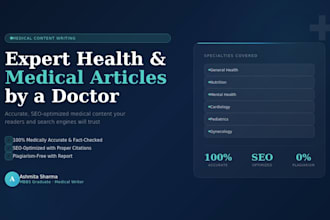 write medical articles and health blog content