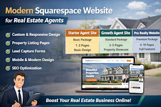 create a modern squarespace website for real estate agents