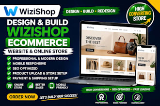 design build wizishop ecommerce website online store for high conversion