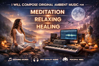 compose original ambient music for meditation, relaxing and healing
