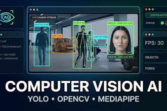 develop computer vision ai using opencv, yolo, mediapipe and cloud vision API