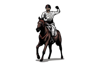 design riders horses drawing logo