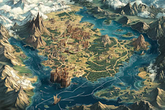 draw a wonderful custom fantasy map