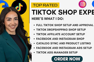 setup tiktok shop dropshipping tiktok fb instagram shop ads shopify marketing