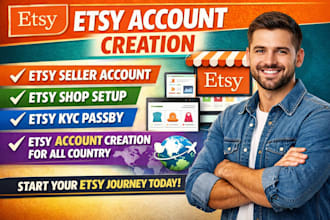 create and setup etsy shop account for etsy listing