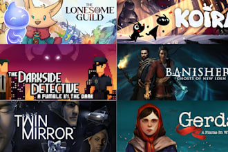 design steam capsule art, splash art, game key art, steam banner game cover art