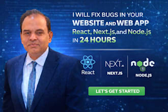 website and web app bug fixing in 24 hours reactjs nextjs nodejs