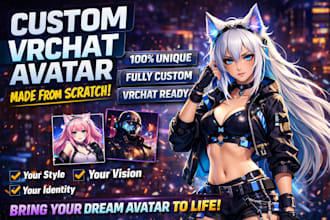 create a high quality, fully optimized vrchat avatar ready for unity for you