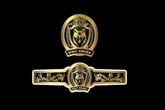 design premium cigar label, cigar band, cigar box and cigar logo