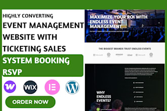 build event management website with ticketing, sales system, booking, and rsvp