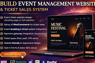 build event management website with ticket sales system