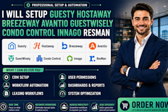 setup guesty hostaway breezeway avantio guestwisely condo control innago resman