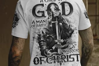 draw custom christian streetwear tshirt logo design