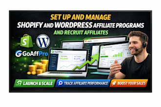 setup and manage shopify and wordpress affiliate program and firstpromoter