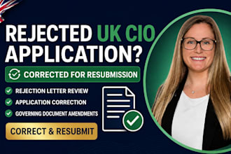 correct your rejected UK cio application for charity commission resubmission