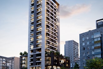 create realistic 3d exterior rendering for your building