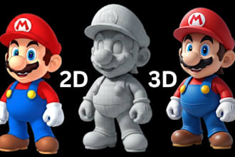 sketch to  printable model, 2d image to 3d model, custom design for 3d print