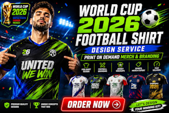 design world cup 2026 soccer football kit shirt print on demand merch branding