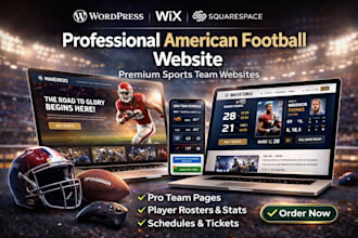 create professional american football website premium sport team website